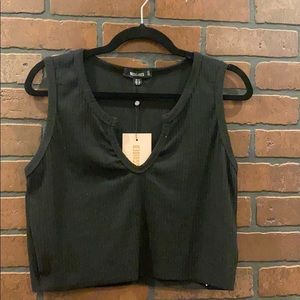 Missguided Black cropped tank